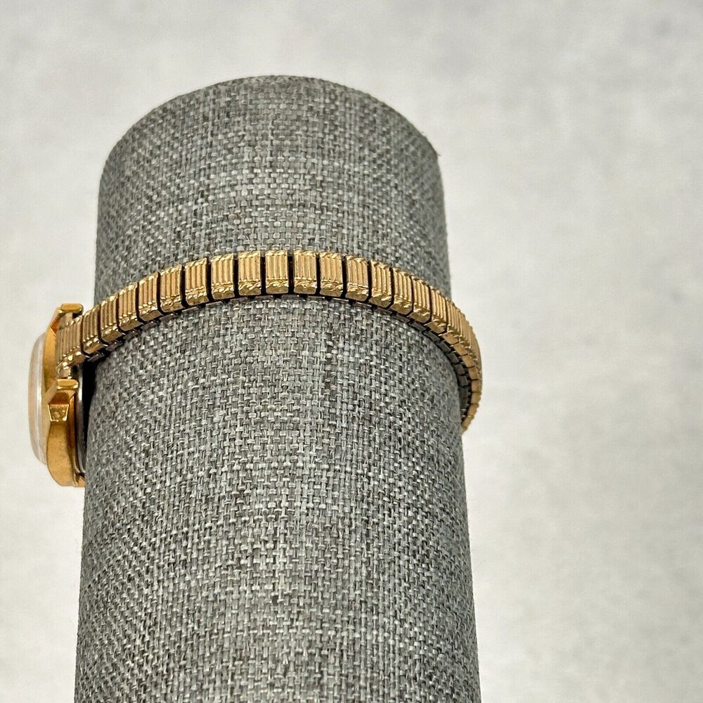 VTG Timex Watch Womens 21mm Square Manual Wind Gold Tone Expansion Band Working - Picture 6 of 12